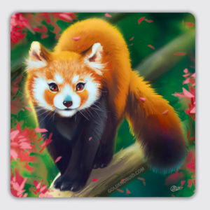 cherry red panda sticker