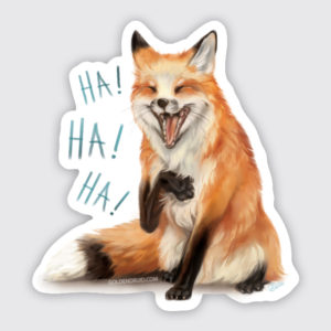 laughing fox sticker haha