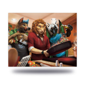 Cooks in the Kitchen Print furries furry