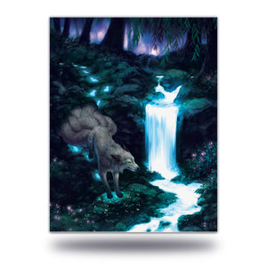 Resurgence Print wolf kitsune fantasy forest art