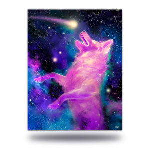 Cosmic Catch Print Galaxy Dog Painting Art
