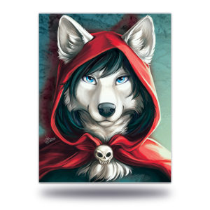 Red Mage Print Fantasy Furry Wolf Art