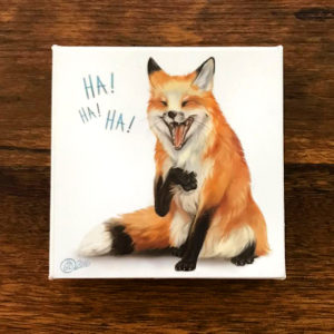 Laughing Fox Canvas Art Print
