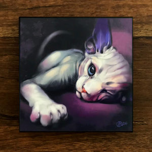 Pink Sphinx Cat Canvas Painting