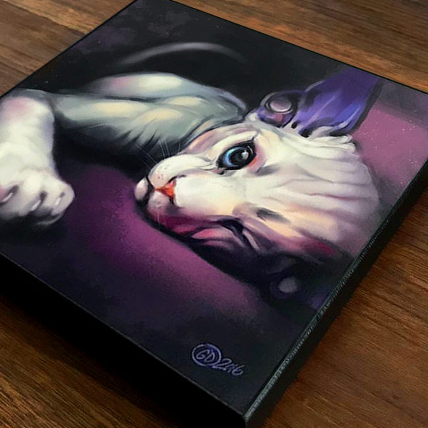 Pink Sphinx Cat Canvas Painting