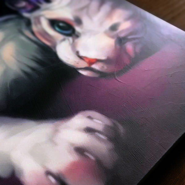 Pink Sphinx Cat Canvas Painting