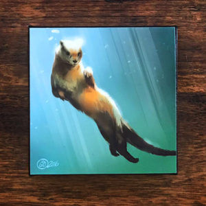 Underwater Otter Canvas Painting