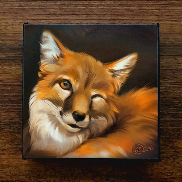 Fox Wink Canvas Art Print