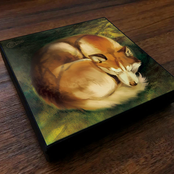 Sleeping Husky Dog Canvas Art Print