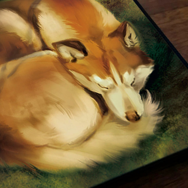 Sleeping Husky Dog Canvas Art Print
