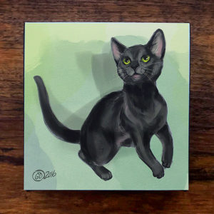 Is It Nom Time Black Cat Canvas Art Print