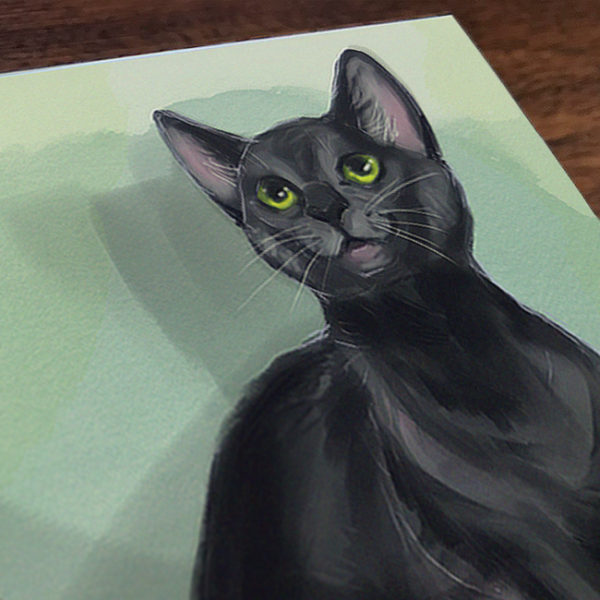 Is It Nom Time Black Cat Canvas Art Print