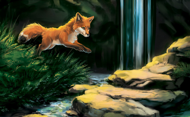 Summer Frolic Fox Painting