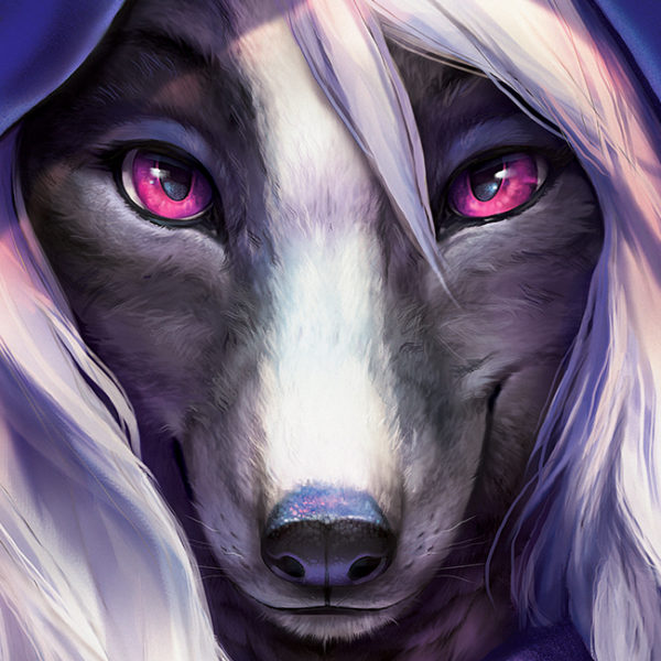 Purple Mage Furry Art Canvas Print