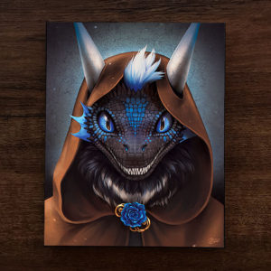 Brown Dragon Mage Fantasy Canvas Art Print