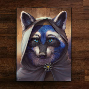 Grey Mage Fantasy Furry Racoon Canvas Art Print