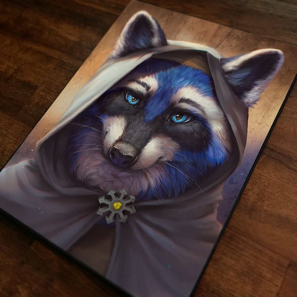 Grey Mage Fantasy Furry Racoon Canvas Art Print