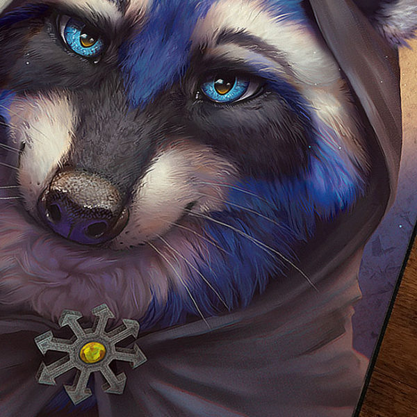 Grey Mage Fantasy Furry Racoon Canvas Art Print