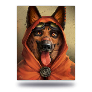 Orange Mage Furry Dog Art Print