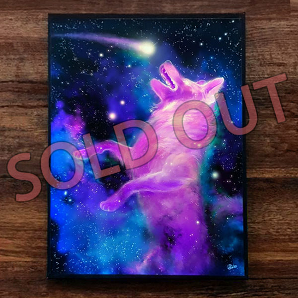 Cosmic Catch Galaxy Dog Canvas Art Print