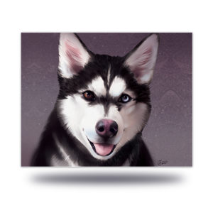 Husky Pet Portrait Art Print