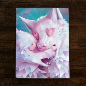 love in the abstract wolf canvas art print