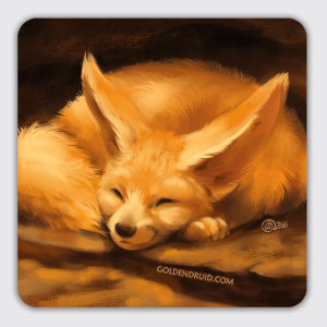 Napping Fennec Fox Sticker