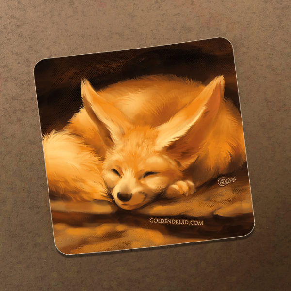 Napping Fennec Fox Sticker