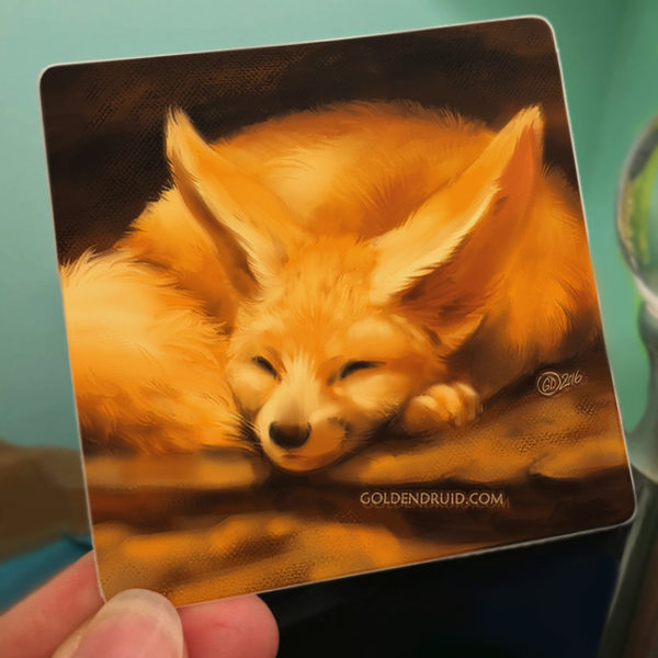 Napping Fennec Fox Sticker