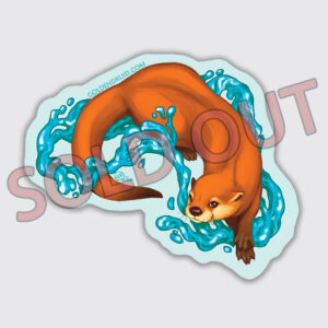 Otter Splashing in Water Sticker