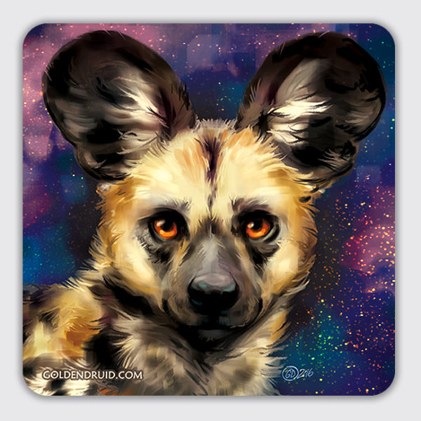 Shiny Glitter African Wild Dog Sticker