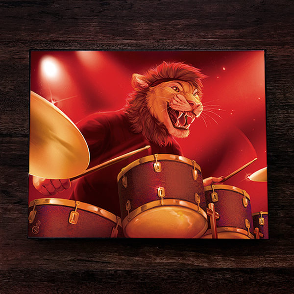 Percussion Predator Furry Lion Canvas Art Print