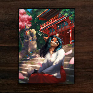 Shrine Maiden Furry Vixen Fox Canvas Art Print