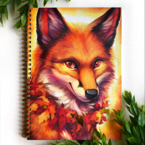 Saphalerite Soul Orange Fox Hard Cover Reusable Sticker Book Gold Foil Release Paper B5 Large