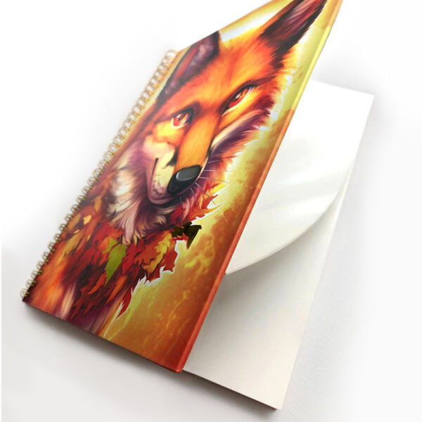 Saphalerite Soul Orange Fox Hard Cover Reusable Sticker Book Gold Foil Release Paper B5 Large