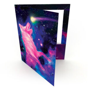 Cosmic Catch Galaxy Dog Art Document Pocket File Folder