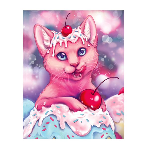 Icecream Cat Cute Kitten Dessert Art Print Document Pocket File Folder