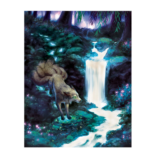 Resurgence Print wolf kitsune fantasy forest art Document Pocket File Folder