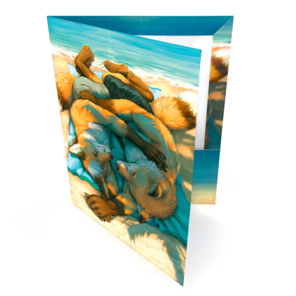 Sunwarmed Beach Furry Fox Art Document Pocket File Folder