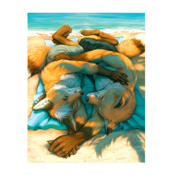 Sunwarmed Beach Furry Fox Art Document Pocket File Folder