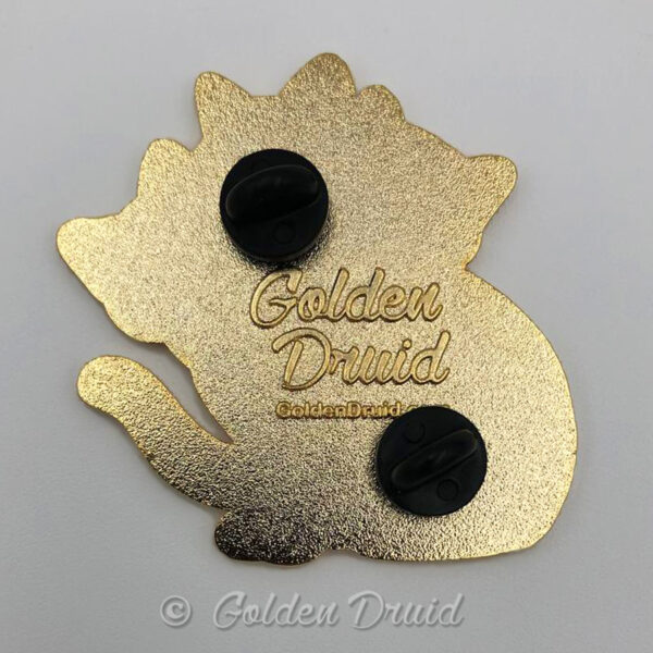 gold purrberus orange tabby calico black cat hard enamel pin