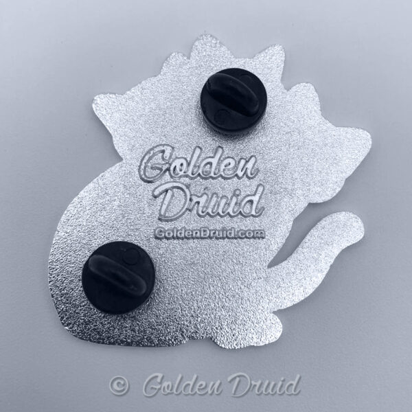 silver purrberus grey tabby dilute calico siamese cat hard enamel pin