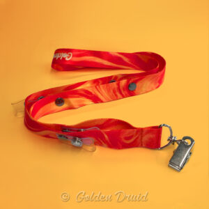 liquid flames ultimate badge lanyard orange red yellow fire design